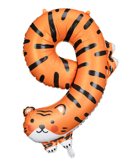 Balon cifra 9 tigru din folie 64x87cm