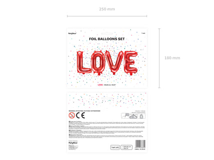 Balon LOVE rosu din folie 140x35cm