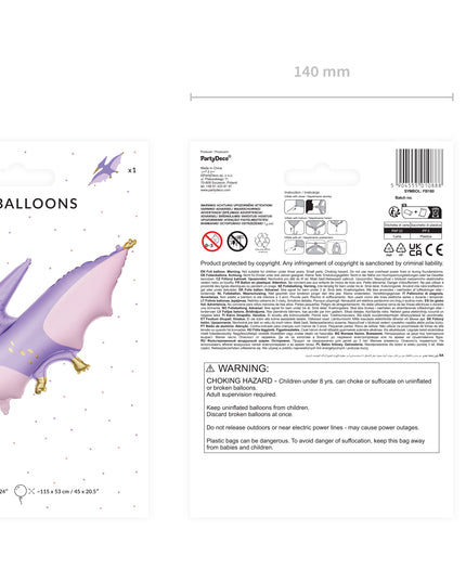 Balon dinozaur Pterodactyl din folie 120x62cm