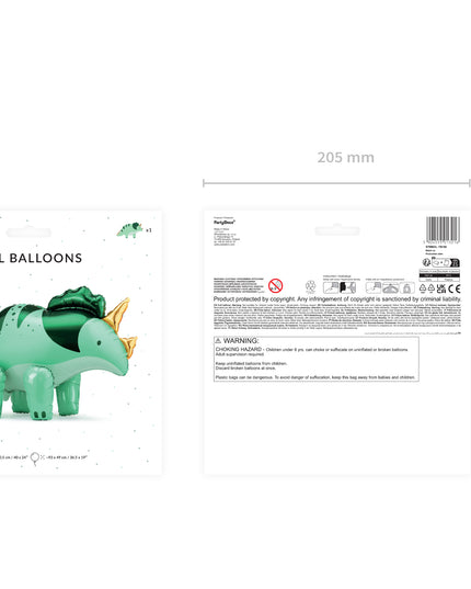 Balon dinozaur Triceratops din folie 101x60.5cm