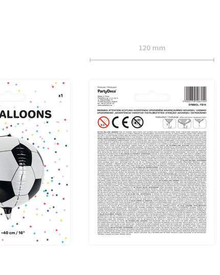 Balon minge fotbal din folie 40cm