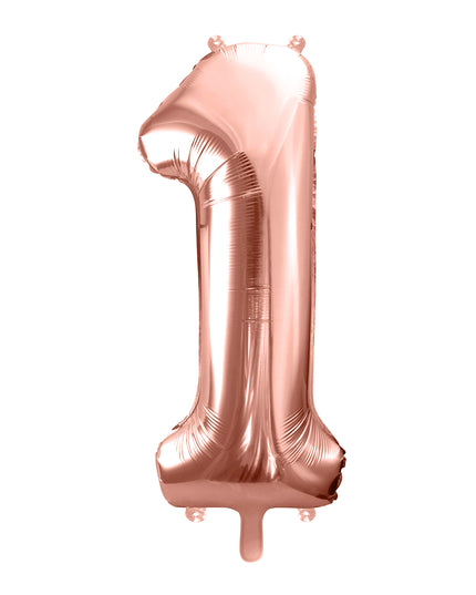 Balon cifra 1 rose gold din folie 86cm