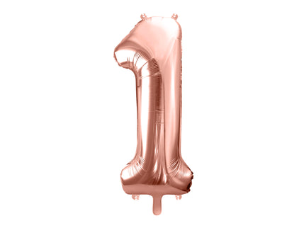 Balon cifra 1 rose gold din folie 86cm
