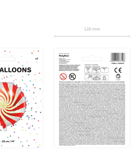Balon Candy rosu din folie 35cm