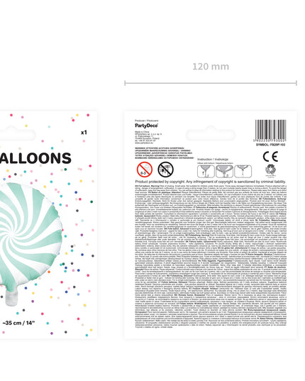 Balon Candy verde din folie 35cm