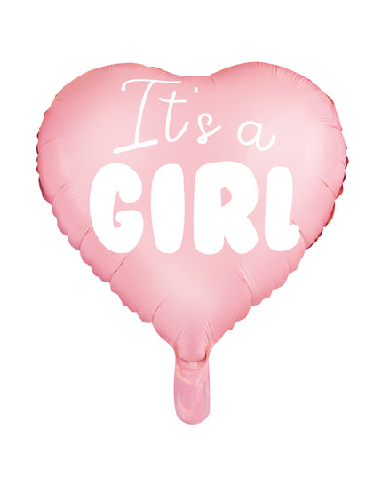 Balon "It`s a girl" inima roz din folie 45cm