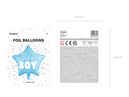 Balon "It`s a boy" stea albastra din folie 48cm