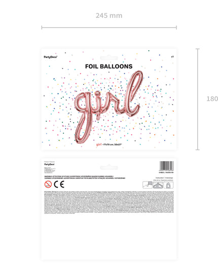 Balon girl rose gold din folie 77x70cm