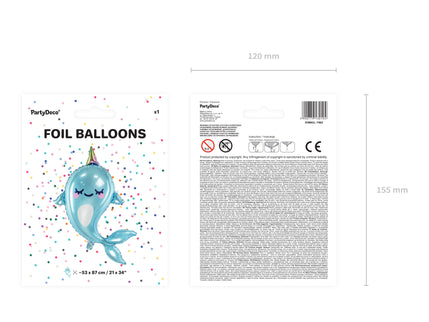 Balon Narwhal din folie 53x87cm