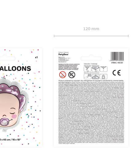 Balon bebelus fetita din folie 40x45cm