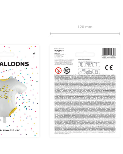 Balon "hello baby" din folie  51x45cm