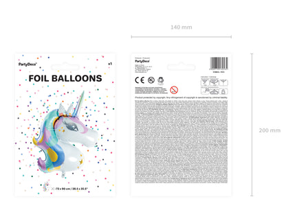 Balon unicorn din folie 73x90cm