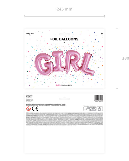 Balon GIRL din folie 74x33cm