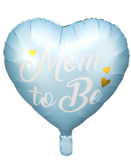 Balon inima "Mom to be" albastru din folie 35cm