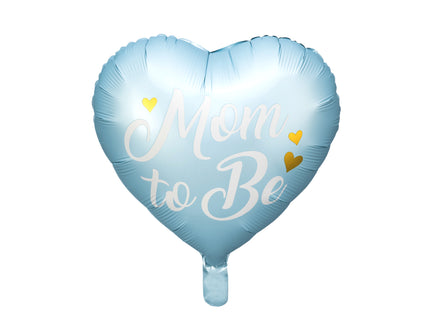 Balon inima "Mom to be" albastru din folie 35cm