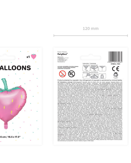 Balon capsuna din folie 42x45cm