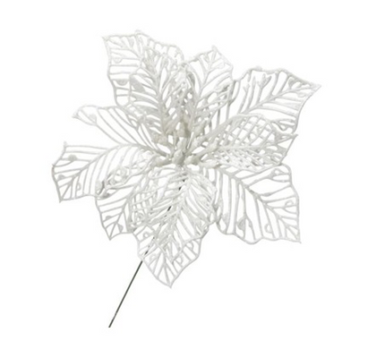 Pick floare 17cm S/2 alb