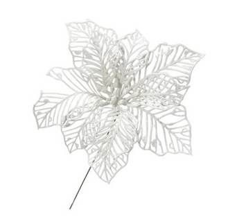 Pick floare 17cm S/2 alb