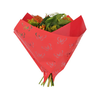 Sleeve 35x35cm clear butterfly red