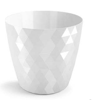 Ghiveci plastic cristal Ø16cm alb