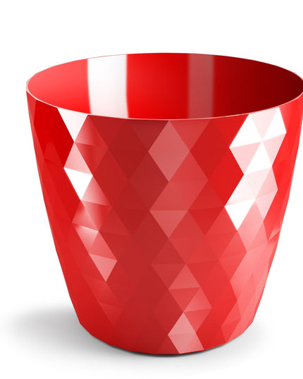 Ghiveci plastic cristal Ø12cm rosu