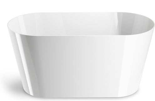 Ghiveci plastic simple box oval Ø27cm alb