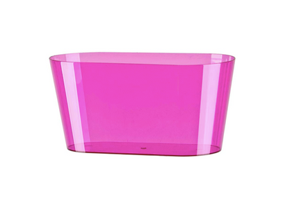 Ghiveci plastic oval Ø27cm transparent roz