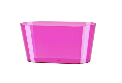 Ghiveci plastic oval Ø27cm transparent roz