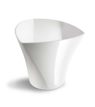 Ghiveci plastic twister Ø13cm alb