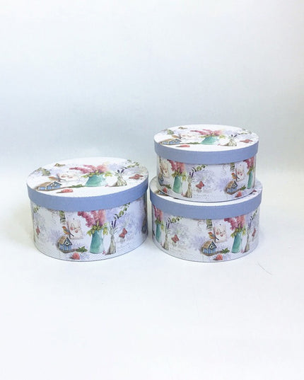 Set 3 cutii flori s3.139 albastru