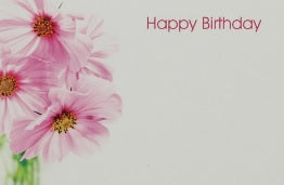 Eticheta mesaj S/50 happy birthday roz