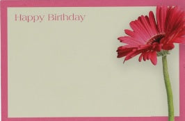 Eticheta mesaj S/50 happy birthday gerbera