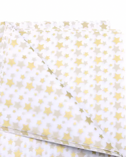 Ambalaj hartie de matase 60x60cm stele aurii