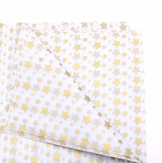 Ambalaj hartie de matase 60x60cm stele aurii