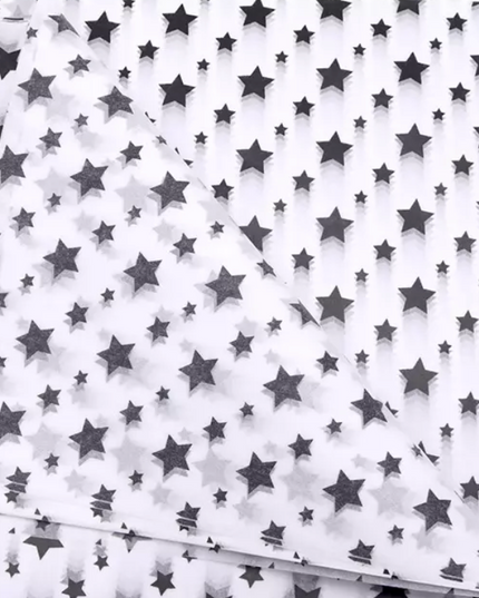 Ambalaj hartie de matase 60x60cm stele negre