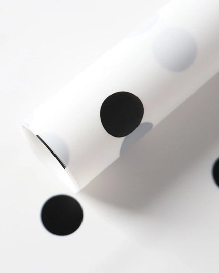 Ambalaj waterproof 60x60cm fond alb buline negru