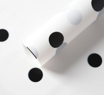 Ambalaj waterproof 60x60cm fond alb buline negru