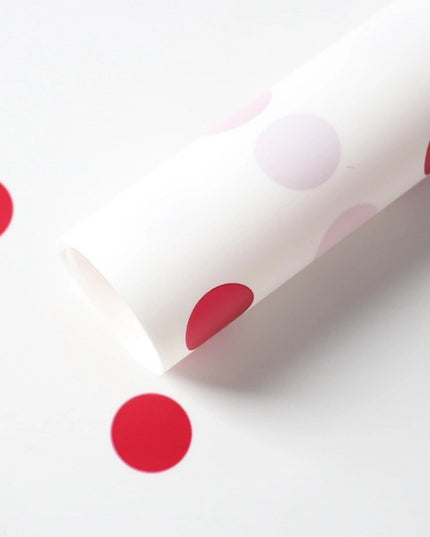 Ambalaj waterproof 60x60cm fond alb buline rosii