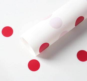 Ambalaj waterproof 60x60cm fond alb buline rosii