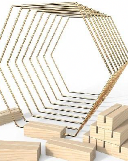 Suport aranjament hexagon 20x23cm