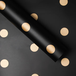 Ambalaj waterproof 60x60cm fond negru buline auriii