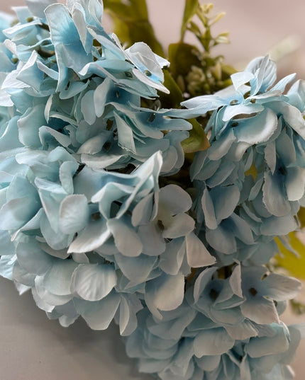 Hortensia artificiala ⌀20cm (7 flori) albastru pal