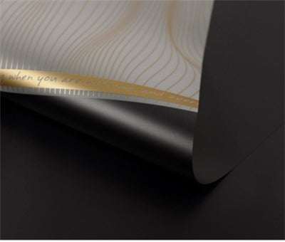 Ambalaj buchet flori waterproof 60x60cm mesaj negru