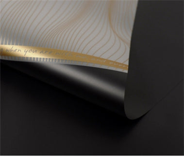 Ambalaj buchet flori waterproof 60x60cm mesaj negru