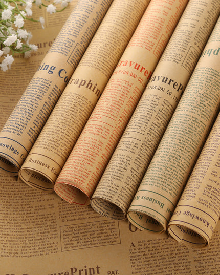 Ambalaj hartie de impachetat ziar scris rosu