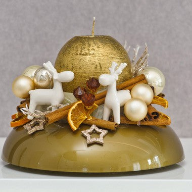 Ikebana rotund Ø9.5cm plastic galben