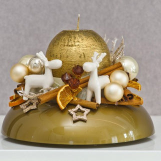 Ikebana rotund Ø9.5cm plastic galben