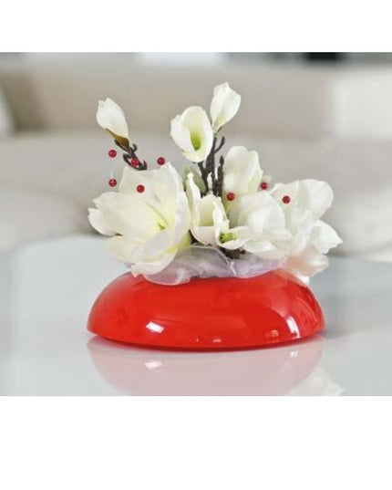 Ikebana rotund Ø9.5cm plastic rosu