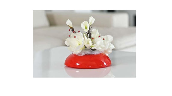 Ikebana rotund Ø9.5cm plastic rosu