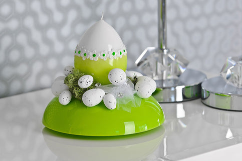 Ikebana rotund Ø9.5cm plastic verde